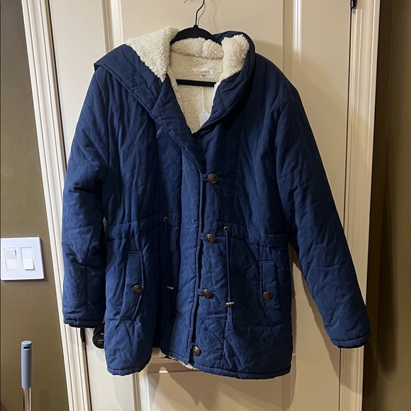 Eleter Jackets & Blazers - Navy Blue Women's Hooded Jacket ELETER